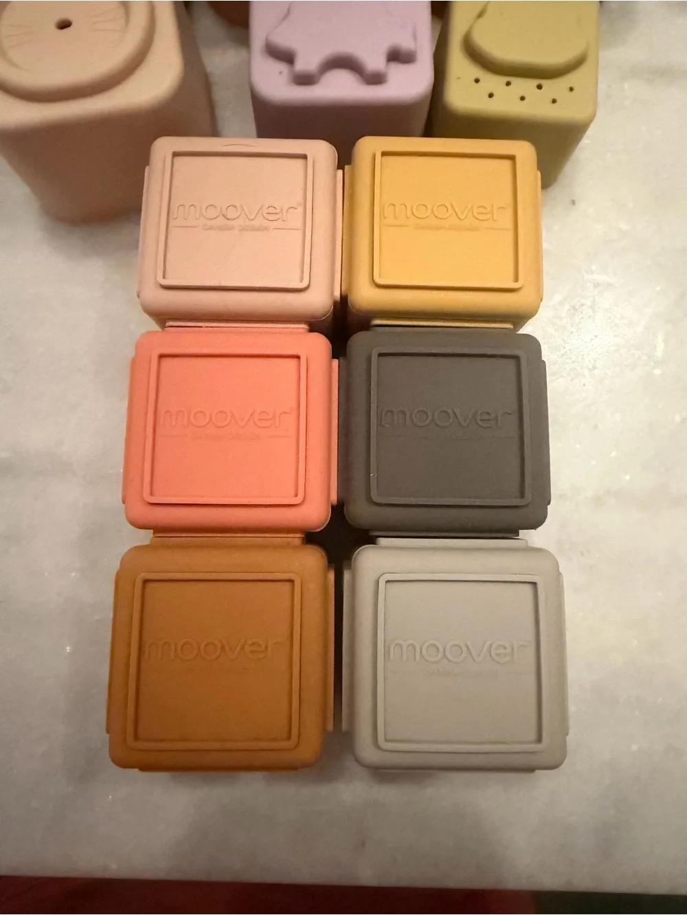Neutral Pastel Silicone Stacking & ABC Blocks Set - Unbranded